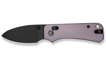 Image of Civivi Knives Baby Banter 2 2.34: Folding Drop Point Plain Black Stonewashed Nitro-V Steel Blade, Purple Textured Aluminum Handle,C23074-2