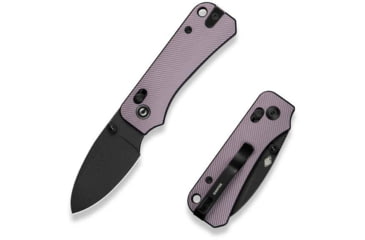 Image of Civivi Knives Baby Banter 2 2.34: Folding Drop Point Plain Black Stonewashed Nitro-V Steel Blade, Purple Textured Aluminum Handle,C23074-2