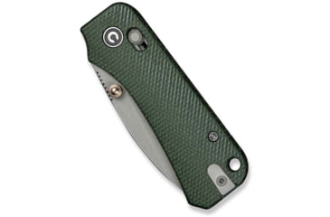 Image of Civivi Knives Baby Banter 2 2.34 Folding Drop Point Plain Gray Stonewashed Nitro-V Steel Blade, Green Textured Canvas Micarta Handle,C23074-3