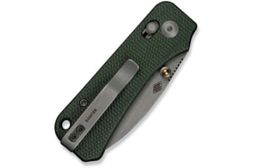 Image of Civivi Knives Baby Banter 2 2.34 Folding Drop Point Plain Gray Stonewashed Nitro-V Steel Blade, Green Textured Canvas Micarta Handle,C23074-3