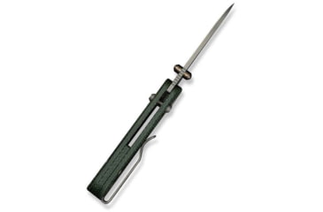 Image of Civivi Knives Baby Banter 2 2.34 Folding Drop Point Plain Gray Stonewashed Nitro-V Steel Blade, Green Textured Canvas Micarta Handle,C23074-3