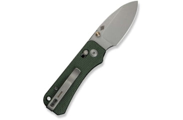 Image of Civivi Knives Baby Banter 2 2.34 Folding Drop Point Plain Gray Stonewashed Nitro-V Steel Blade, Green Textured Canvas Micarta Handle,C23074-3