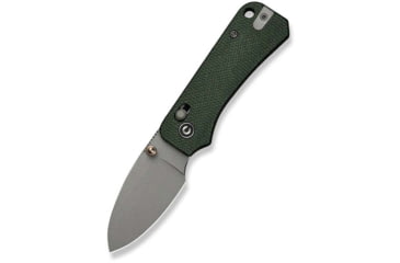 Image of Civivi Knives Baby Banter 2 2.34 Folding Drop Point Plain Gray Stonewashed Nitro-V Steel Blade, Green Textured Canvas Micarta Handle,C23074-3