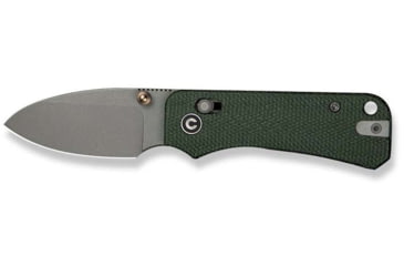 Image of Civivi Knives Baby Banter 2 2.34 Folding Drop Point Plain Gray Stonewashed Nitro-V Steel Blade, Green Textured Canvas Micarta Handle,C23074-3