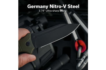 Image of Civivi Knives Neurohaptic EDC 3.74 Folding Clip Point Plain Black Stonewashed Nitro-V Steel Blade, OD Green Textured G10 Handle,C23080-3