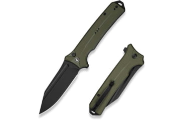 Image of Civivi Knives Neurohaptic EDC 3.74 Folding Clip Point Plain Black Stonewashed Nitro-V Steel Blade, OD Green Textured G10 Handle,C23080-3