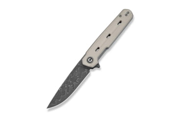 Image of Navo Flipper Knife Ivory G10 Handle (3.25" Damascus Blade)