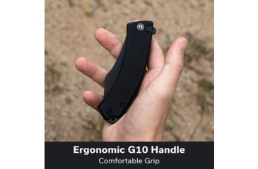 Image of CIVIVI Outlaw Muk Flipper &amp; Button Lock Knife Black G10 Handle 3.47inch Black Stonewashed 14c28n Blade