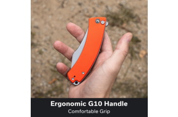 Image of CIVIVI Outlaw Muk Flipper &amp; Button Lock Knife Orange G10 Handle 3.47inch Stonewashed 14c28n Blade