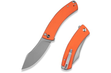 Image of CIVIVI Outlaw Muk Flipper &amp; Button Lock Knife Orange G10 Handle 3.47inch Stonewashed 14c28n Blade