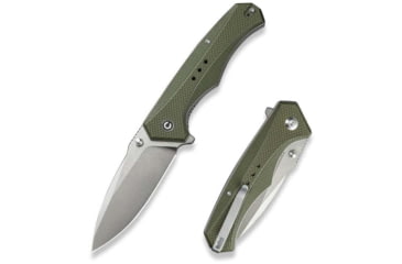 Image of CIVIVI Photonix Flipper &amp; Thumb Stud Knife Od Green Coarse G10 Handle 3.7inch Satin Finished 14c28n Blade C23081b-2 - C23081B-2