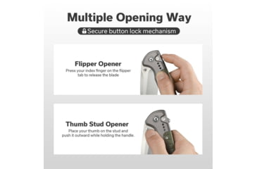 Image of CIVIVI Sentinel Strike Ii Flipper &amp; Thumb Stud &amp; Button Lock Knife Gray Aluminum Handle With Od Green Frn Integral Spacer - C22025D-2