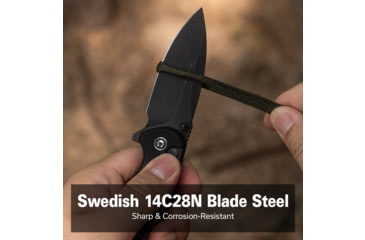 Image of CIVIVI Triptych Flipper &amp; Thumb Stud &amp; Button Lock Knife Black G10 Handle 2.97inch Black Stonewashed 14c28n Blade - C23085B-1