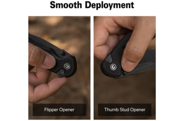 Image of CIVIVI Triptych Flipper &amp; Thumb Stud &amp; Button Lock Knife Black G10 Handle 2.97inch Black Stonewashed 14c28n Blade - C23085B-1