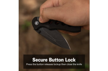 Image of CIVIVI Triptych Flipper &amp; Thumb Stud &amp; Button Lock Knife Black G10 Handle 2.97inch Black Stonewashed 14c28n Blade - C23085B-1