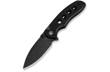 Image of CIVIVI Triptych Flipper &amp; Thumb Stud &amp; Button Lock Knife Black G10 Handle 2.97inch Black Stonewashed 14c28n Blade - C23085B-1