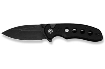 Image of CIVIVI Triptych Flipper &amp; Thumb Stud &amp; Button Lock Knife Black G10 Handle 2.97inch Black Stonewashed 14c28n Blade - C23085B-1