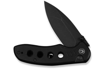 Image of CIVIVI Triptych Flipper &amp; Thumb Stud &amp; Button Lock Knife Black G10 Handle 2.97inch Black Stonewashed 14c28n Blade - C23085B-1