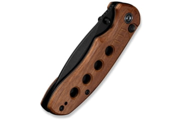 Image of CIVIVI Triptych Flipper &amp; Thumb Stud &amp; Button Lock Knife Guibourtia Wood Handle 2.97inch Black Stonewashed 14c28n Blade - C23085B-3