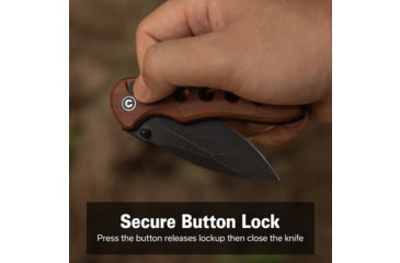 Image of CIVIVI Triptych Flipper &amp; Thumb Stud &amp; Button Lock Knife Guibourtia Wood Handle 2.97inch Black Stonewashed 14c28n Blade - C23085B-3
