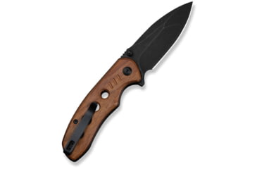 Image of CIVIVI Triptych Flipper &amp; Thumb Stud &amp; Button Lock Knife Guibourtia Wood Handle 2.97inch Black Stonewashed 14c28n Blade - C23085B-3