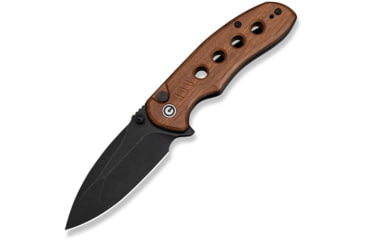 Image of CIVIVI Triptych Flipper &amp; Thumb Stud &amp; Button Lock Knife Guibourtia Wood Handle 2.97inch Black Stonewashed 14c28n Blade - C23085B-3