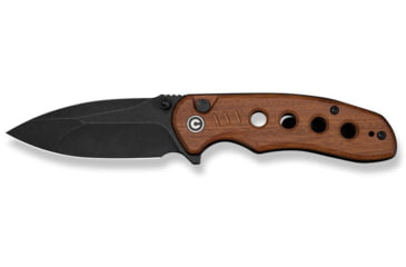 Image of CIVIVI Triptych Flipper &amp; Thumb Stud &amp; Button Lock Knife Guibourtia Wood Handle 2.97inch Black Stonewashed 14c28n Blade - C23085B-3