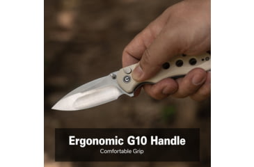 Image of CIVIVI Triptych Flipper &amp; Thumb Stud &amp; Button Lock Knife Ivory G10 Handle 2.97inch Satin Finished 14c28n Blade - C23085B-2