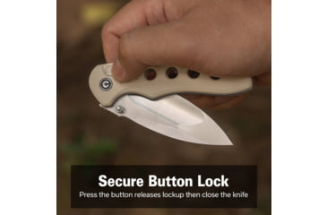 Image of CIVIVI Triptych Flipper &amp; Thumb Stud &amp; Button Lock Knife Ivory G10 Handle 2.97inch Satin Finished 14c28n Blade - C23085B-2