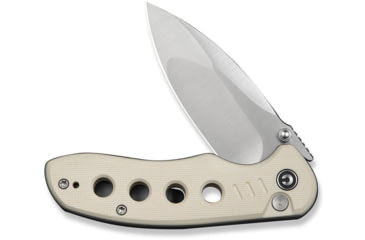 Image of CIVIVI Triptych Flipper &amp; Thumb Stud &amp; Button Lock Knife Ivory G10 Handle 2.97inch Satin Finished 14c28n Blade - C23085B-2