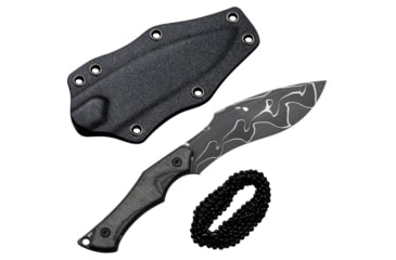 Image of CIVIVI Vaquita II Black Micarta Neck Knife, 6.25in Overall, 3.25in Damascus Steel Blade, Black Canvas Micarta Handle, Black Kydex Neck Sheath, C047C-DS1
