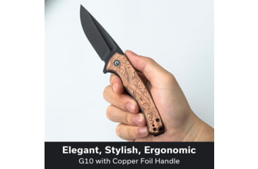 Image of CIVIVI Voidflare Flipper Knife G10 With Copper Foil Handle 2.92inch Black Stonewashed 14c28n Blade