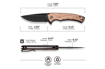 Image of CIVIVI Voidflare Flipper Knife G10 With Copper Foil Handle 2.92inch Black Stonewashed 14c28n Blade