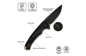 Image of CIVIVI Voidflare Tactical Folding Knife - Model C24040-1 - Lightweight 14c28n Steel Blade With G10 Handle