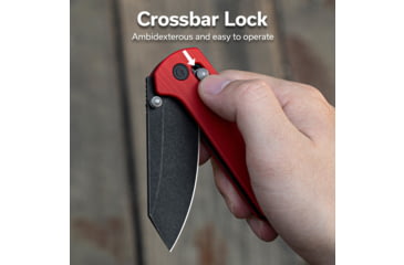 Image of CIVIVI Yonder Thumb Stud &amp; Crossbar Lock Knife Red G10 Handle 2.88inch Black Stonewashed 14c28n Blade