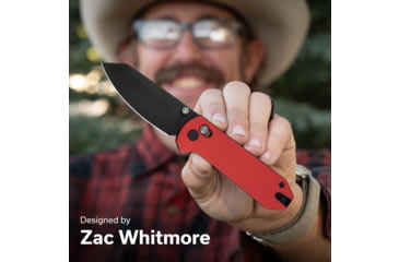 Image of CIVIVI Yonder Thumb Stud &amp; Crossbar Lock Knife Red G10 Handle 2.88inch Black Stonewashed 14c28n Blade