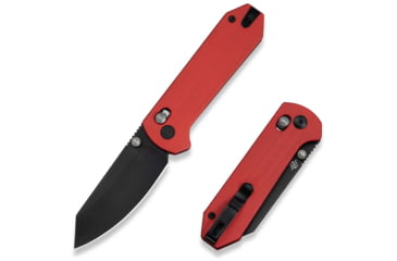 Image of CIVIVI Yonder Thumb Stud &amp; Crossbar Lock Knife Red G10 Handle 2.88inch Black Stonewashed 14c28n Blade