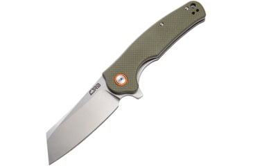 Image of CJRB Crag Linerlock Green Folding Knife, 3.75 stonewash finish D2 tool steel blade, Green textured G10 handle, J1904-GNF