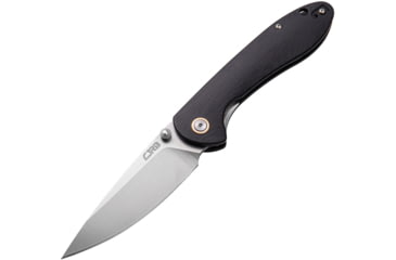 Image of CJRB Feldspar Linerlock Black Folding Knife, 3.5 stonewash finish D2 tool steel blade, Black G10 handle, J1912-BKC
