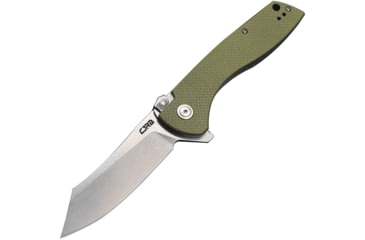 Image of CJRB Kicker Recoil Lock Green Folding Knife, 3.5 stonewash finish D2 tool steel blade, Green G10 handle, J1915-GN