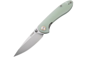 Image of CJRB Small Feldspar Linerlock Jade Folding Knife, 3 stonewash finish D2 tool steel blade, Jade G10 handle, J1912S-NTG