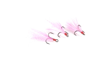 Image of Clam Feathered Gaff Treble Size 12, Pink, 3 Pack, 16834