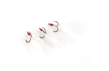 Image of Clam Feathered Gaff Treble Size 12, White, 3 Pack, 16832