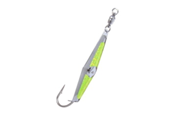Image of Clarkspoon Spoon Squid #0 with Ball Bearing Swivel, Silver/Chartreuse Flash, Size 3, 0BB-CF