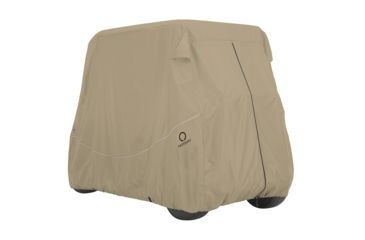 Image of Classic Accessories Fairway Golf Cart Quick-Fit Cover Long Roof, Khaki 4010568
