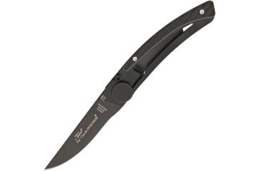Image of Claude Dozorme Thiers Linerlock Black CF Folding Knife,3in,Standard Edge,Black CLD19014203N