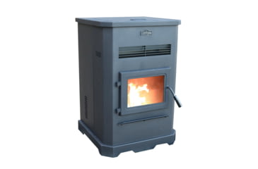 Image of Cleveland Iron Works Large Pellet Stove - 130 lb Hopper, 36.5x24.5in, Black, F500205