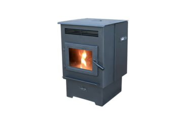 Image of Cleveland Iron Works Medium Pellet Stove - 60 lb Hopper, 33.25x21.75, Black, F500200