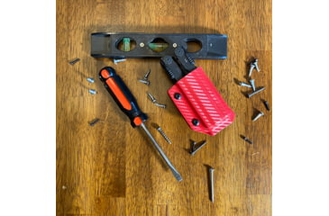 Image of Clip &amp; Carry Kydex Sheath for the Gerber Diesel, Carbon Fiber Red, GDIESEL-CF-RED