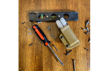 Image of Clip &amp; Carry Kydex Sheath for the Leatherman Supertool 300, Carbon Fiber Brown, LST300-CF-BRN